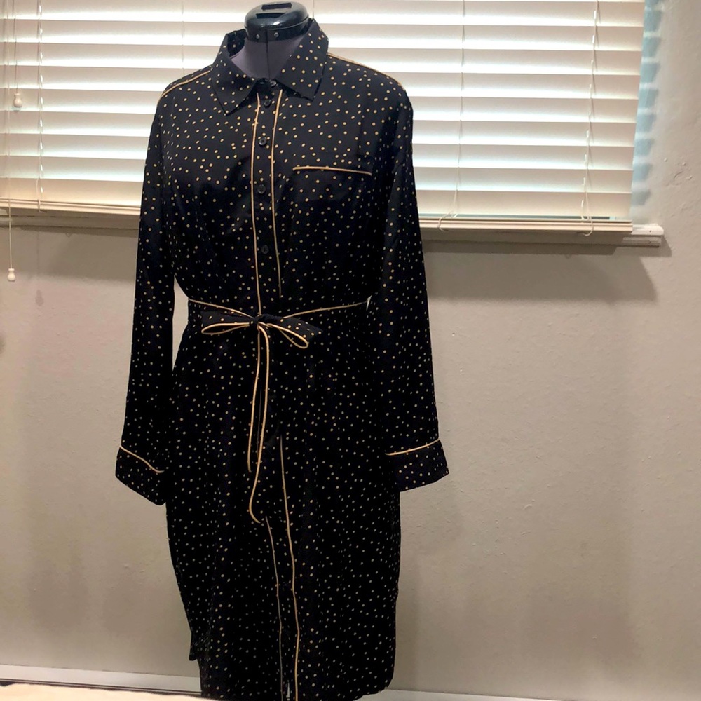 Pajama style button front dress